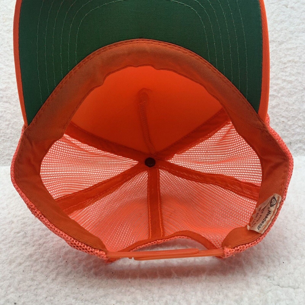 VTG Youngan Blank Snapback Trucker Hat Orange High-Vis Hunting Foam Trucker Rope - Picture 6 of 9